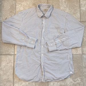 J Crew Gray/White Striped Button Down Shirt
